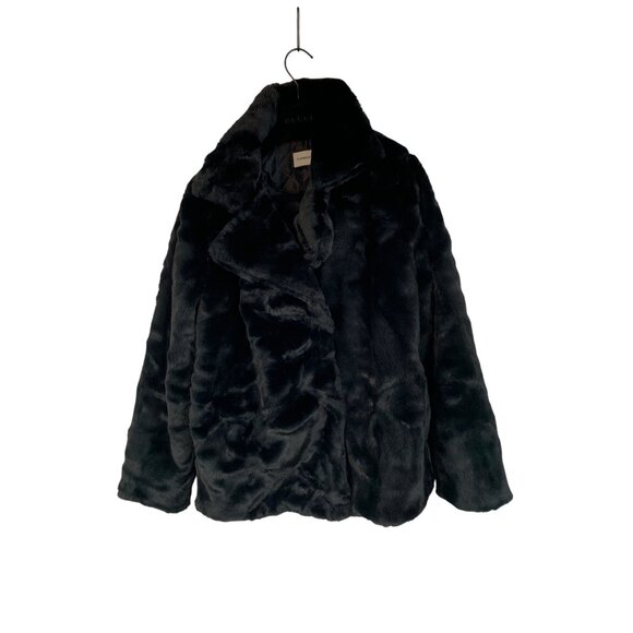 Clmmeiyuan Black Faux Fur Jacket Quilt Lining Ultra Soft Plush Size M/L RT10290 - Picture 7 of 10